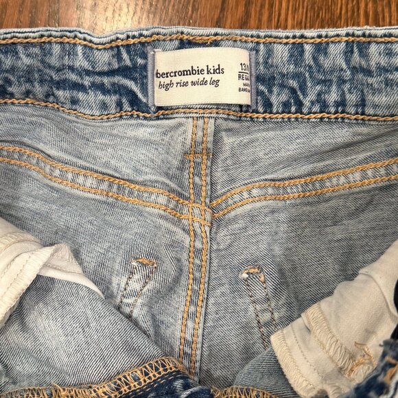 Abercrombie Kids High Rise Wide Leg Jeans Size 13/14 Blue - Picture 2 of 9